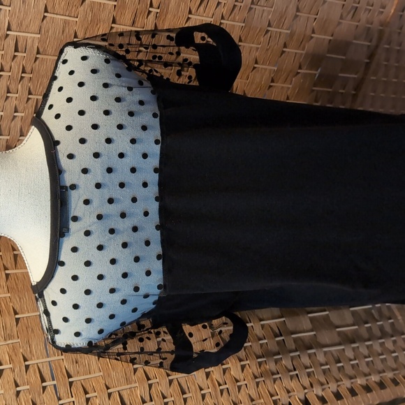Izuria Chic Black Sheer Polka Dot Dress - Picture 3 of 6